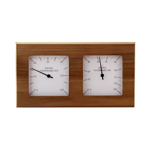 Bastutermometer hygrometer kvadrat ceder - Bastutillbehör
