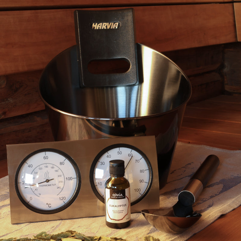 Lyxigt bastuset svart rostfritt stål, Harvia - Bastutillbehör