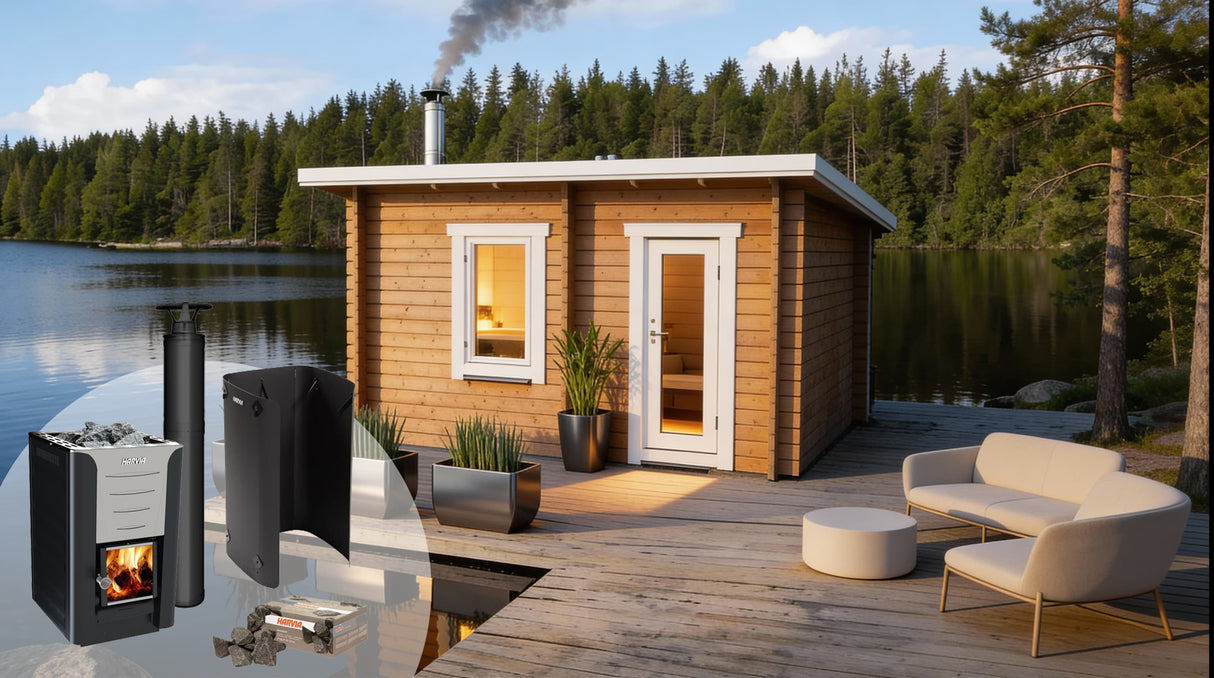 Bastupaket Sjöbris Funkis DL 8 kvm & Harvia 20 Pro