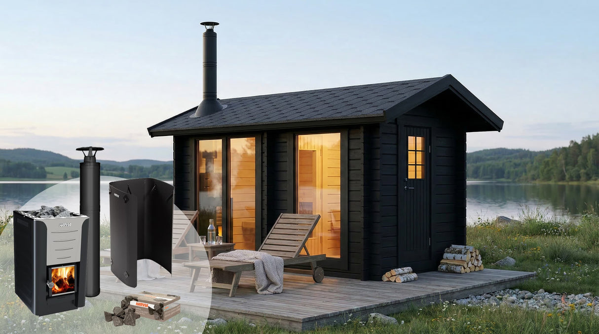 Bastupaket Stormören BL 8 kvm & Harvia 20 pro