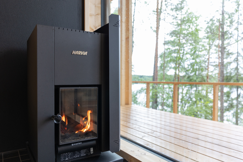 Harvia Linear 22 Greenflame Vedeldad Bastukamin - Bastutillbehör