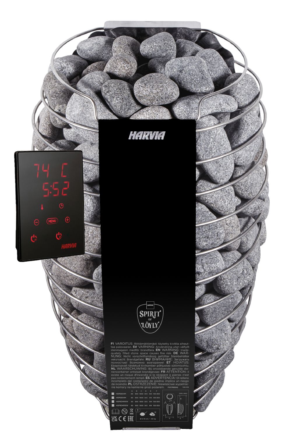 Harvia Spirit SP90FC 9,0KW Svart WIFI - Bastutillbehör