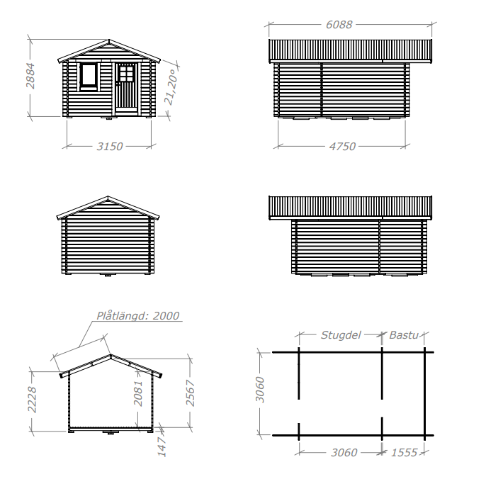 Bastupaket Bockön 15 kvm & Harvia 20 Pro