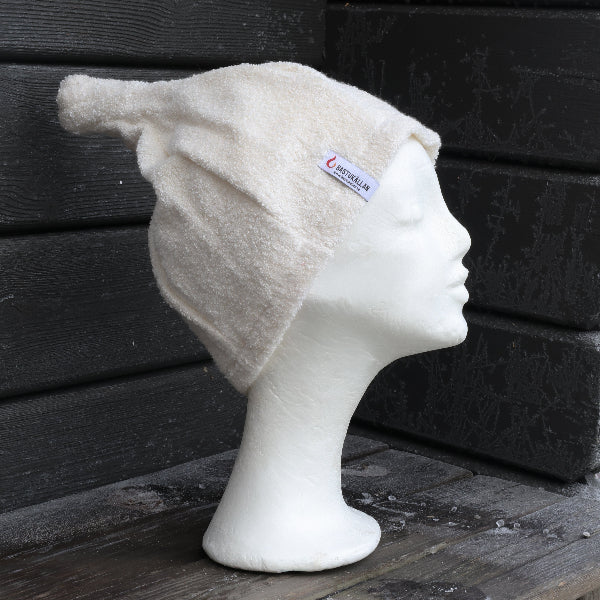 Bastumössa i linfrotté, vit - Bastutillbehör