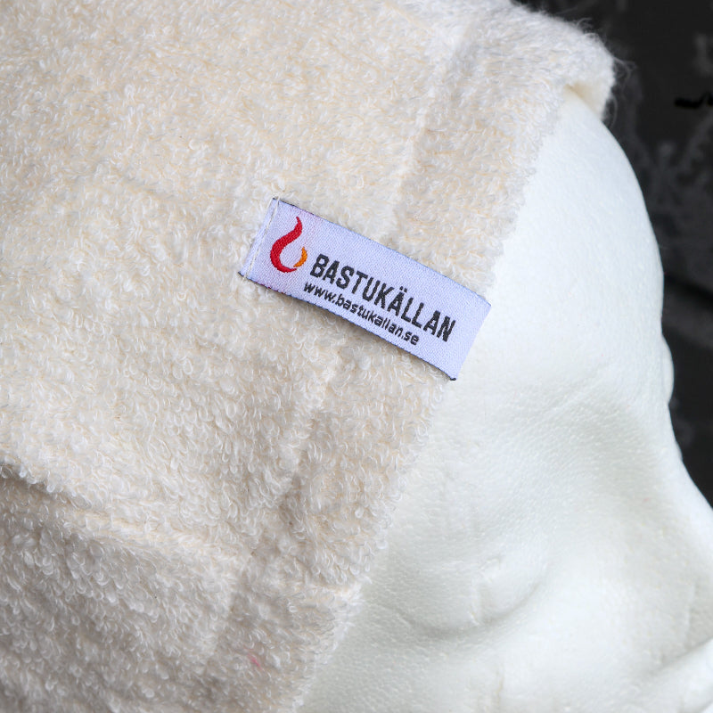 Bastumössa i linfrotté, vit - Bastutillbehör