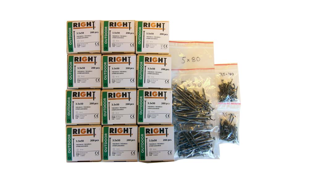 Skruvsats - Bastutillbehör