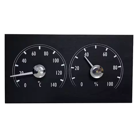 Termometer Hygrometer svart - Bastutillbehör