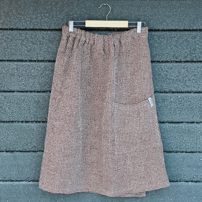 Våfflad Bastukilt Herr Vinröd 70 cm, 100% linne - Bastutillbehör