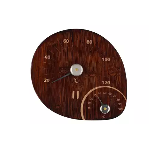 Bastutermometer Hygrometer mörkbrun