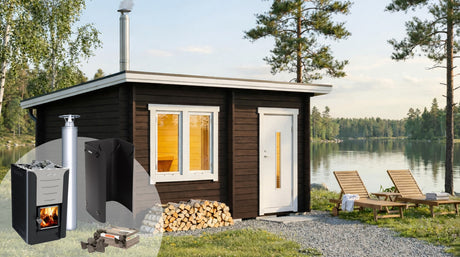 Bastupaket Båtön Funkis 15 kvm & Harvia 20 Pro Premiumpaket Rostfriskorsten - Bastutillbehör