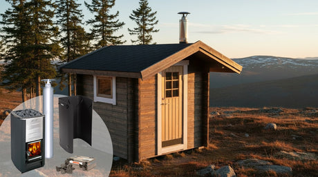 Bastupaket Bondön 4 kvm & Harvia M3 Premiumpaket Rostfriskorsten - Bastutillbehör