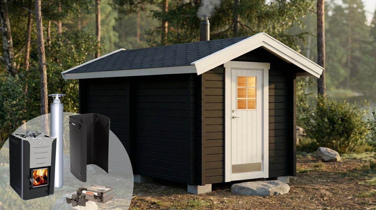 Bastupaket Börstskär 8 kvm & Harvia 20 Pro
