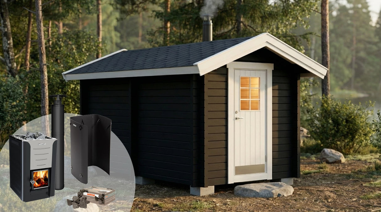 Bastupaket Börstskär 8 kvm & Harvia 20 Pro