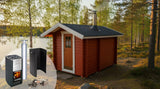 Bastupaket Getskär 6,5 kvm & Harvia M3 Premiumpaket Rostfriskorsten - Bastutillbehör