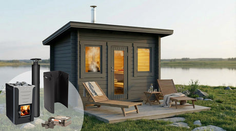 Bastupaket Bastustuga Sandskär Funkis 8 kvm & Harvia 20 Pro Premiumpaket Svartskorsten - Bastutillbehör