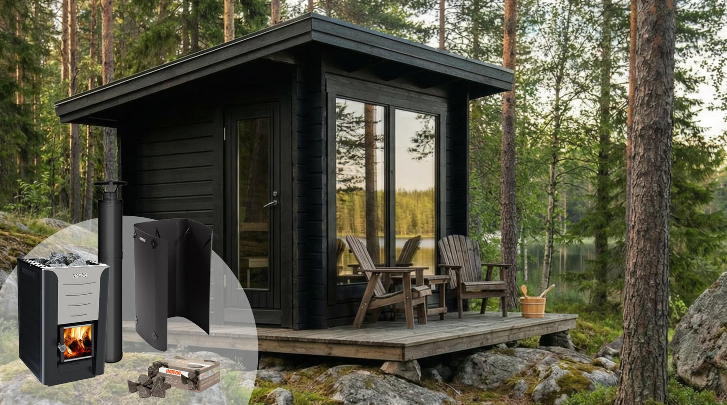 Bastupaket Stor-Klössand Funkis 5 kvm & Harvia 20 Pro