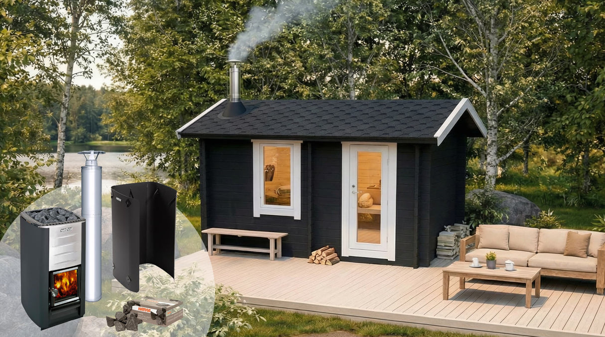 Bastupaket Uddskär DL 8 kvm & Harvia M3