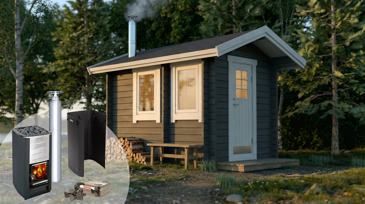 Bastupaket Vargön BL 6,5 kvm & Harvia M3