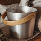 Bastuhink aluminium med bambuhandtag – Rento - Bastutillbehör