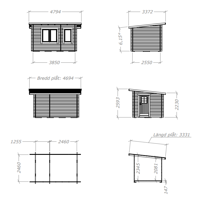 Bastupaket Bastustuga Trundön Funkis 9,9 kvm & Harvia 20 Pro