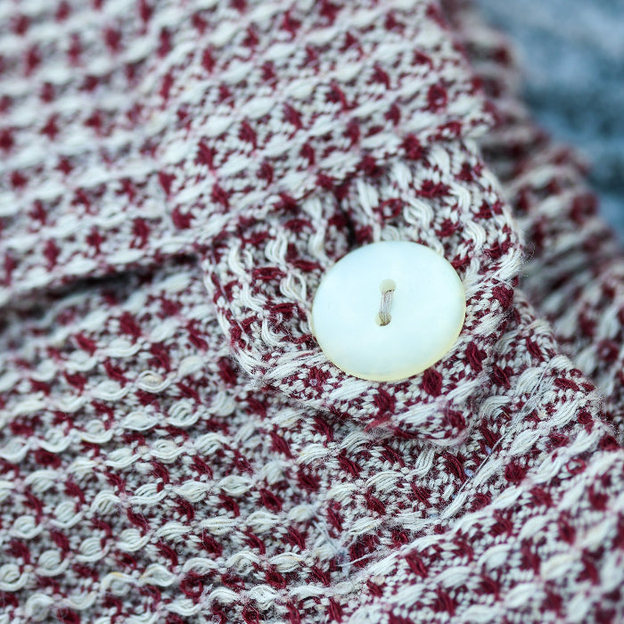 Våfflad Bastukilt Herr Vinröd 70 cm, 100% linne - Bastutillbehör