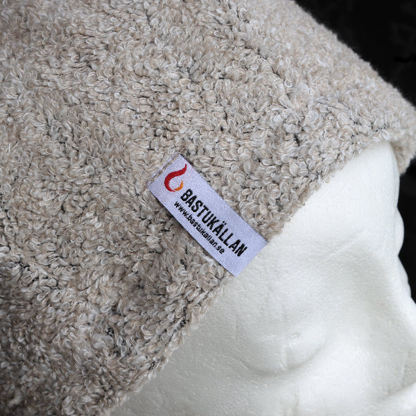 Bastumössa i linfrotté, naturfärgad - Bastutillbehör