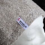 Bastumössa i linfrotté, naturfärgad - Bastutillbehör