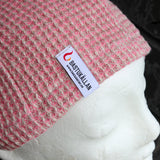 Bastumössa i linne, våfflad rosa - Bastutillbehör