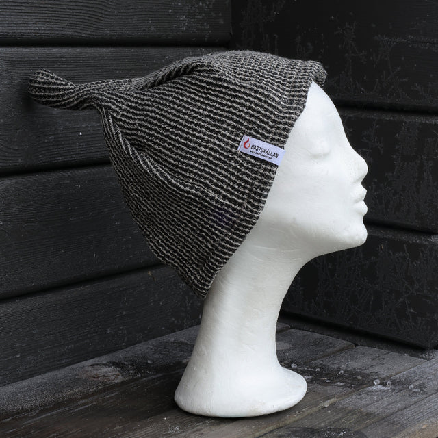 Bastumössa i linne, svart våfflad - Bastutillbehör