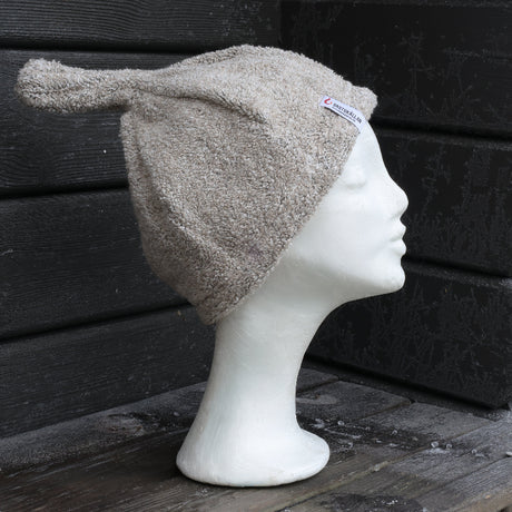 Bastumössa i linfrotté, naturfärgad - Bastutillbehör