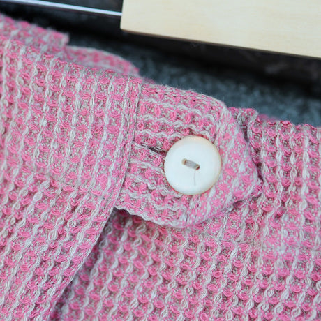 Våfflad Bastukilt Rosa Herr 70 cm, 100% Linne - Bastutillbehör