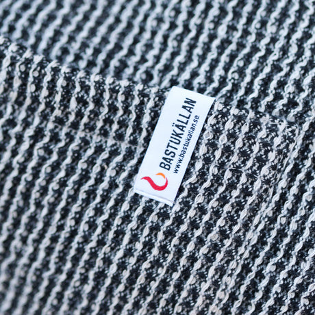 Våfflad Bastukilt Herr Svart 70 cm, 100% linne - Bastutillbehör