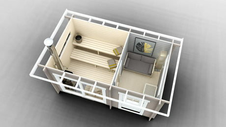 Bastupaket Saxskär Funkis 11 kvm & Harvia 20 Pro