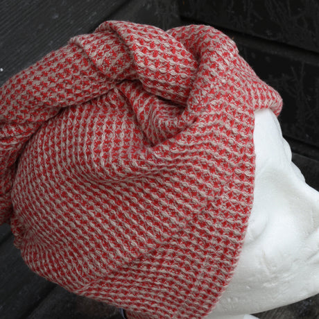 Hårturban i linne, röd våfflad - Bastutillbehör