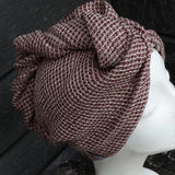 Hårturban i linne, vinröd våfflad - Bastutillbehör