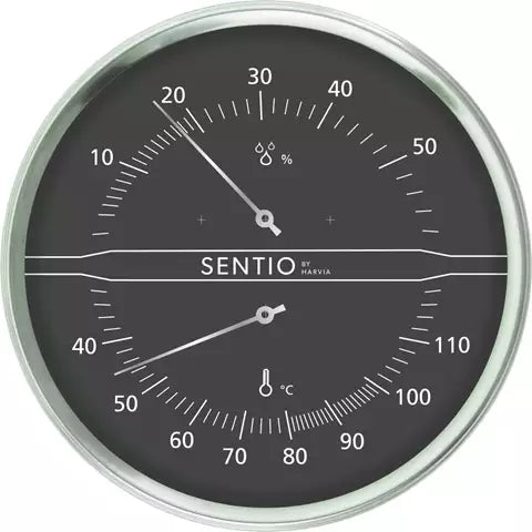 Harvia termometer hygrometer steel black