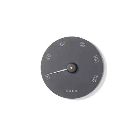 Bastutermometer Svart rund