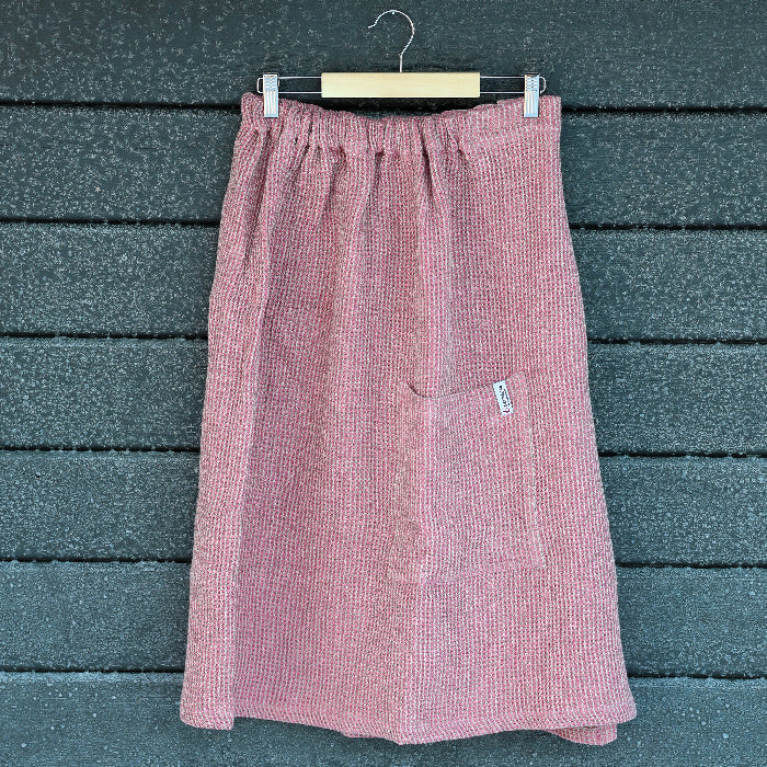 Våfflad Bastukilt Rosa Herr / Dam70 cm, 100% Linne - Bastutillbehör