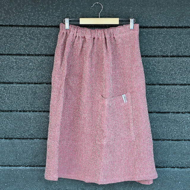 Våfflad Bastukilt Rosa Herr / Dam70 cm, 100% Linne - Bastutillbehör