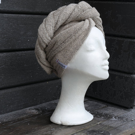 Hårturban linfrotté, naturfärgad - Bastutillbehör