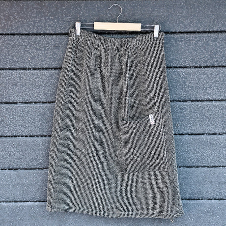 Våfflad Bastukilt Herr Svart 70 cm, 100% linne - Bastutillbehör