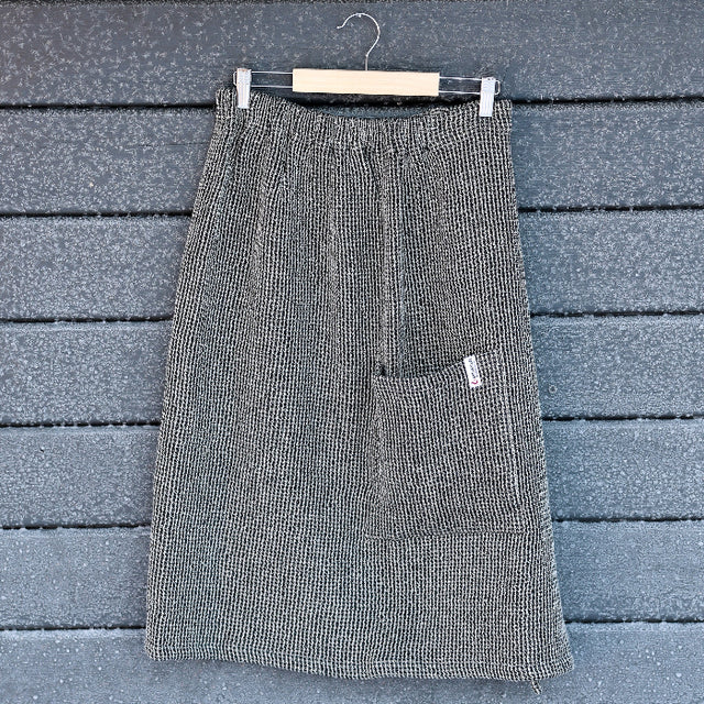 Våfflad Bastukilt Herr Svart 70 cm, 100% linne - Bastutillbehör